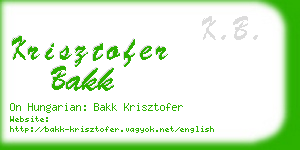 krisztofer bakk business card